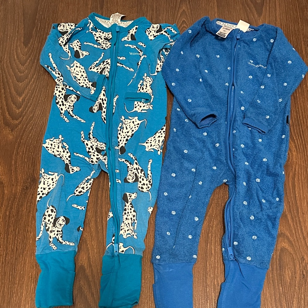Bonds Baby Wondersuit Blue Dalmatian and Polka Dot size 12-18 mo